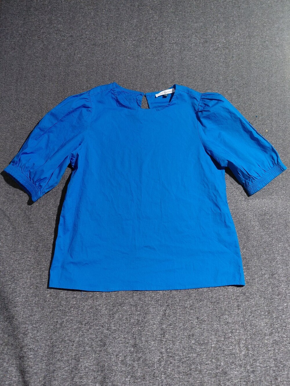 Women’s Blue Puff Sleeve Blouse by Michelle McDowell sz S